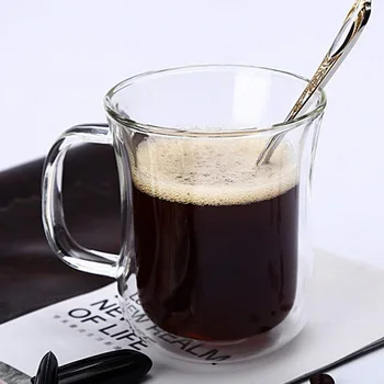 Transparent Fund Dublu De Sticlă Ceașcă De Cafea Cu Lapte Whisky, Ceai, Bere Rezistente La Căldură Cocktail Vodka Vin Cana Drinkware Pahar Cupe