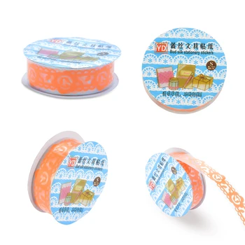 3Pcs Bomboane Culori Bandă de Dantelă Decor Rola DIY Washi Decorative Hârtie adezivă Bandă de Mascare Bandă Adezivă de Sine Album de Bandă