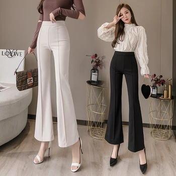 Femei de moda costum pantaloni 2021 noi stretch talie mare casual nouă-punct de pantaloni evazate pantaloni