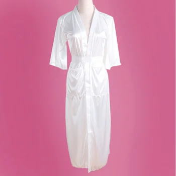 Hot 3 Culori Femei De Lux Cămașă De Noapte Din Satin Kimono Sleepwear Halat Rochie De Sex Feminin Moale De Vară Casual Pijamale Halate De O Mărime