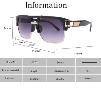 Lux design de brand de Moda Clasic maestru patru Stil Retro Gradient de lentile de ochelari de Soare Vintage Ochelari de Soare Oculos 6626