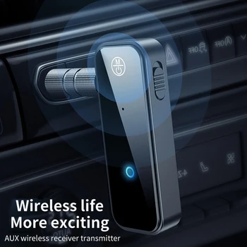 Wireless Bluetooth-compatibil 5.0 Audio de 3,5 mm Auto Transmițător Receptor Căști AUX Adaptor Microfon Handfree PC-uri Auto