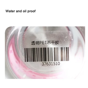 1 Rola, 40mm Core PET Transparent Autocolant, Etichete Autocolante pentru coduri de Bare Zebra Imprimanta Cu Rășină de Transfer Termic Etichete