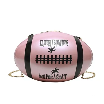 Alfabetul rus designer mini formă de minge de fotbal din piele PU de rugby sac de mesager doamnelor 2021 doamnelor portofel cu lanț și geantă de mână