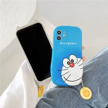 Harajuku Desene animate Doraemon Telefon Caz Pentru iPhone 7 Plus 8 X Cover Pentru iPhone 12 11 Pro XS Max SE 2020 XR Șoc Dovada Caz de Telefon