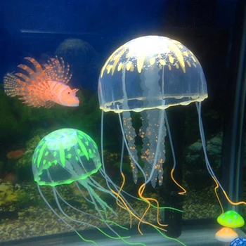 Aleatoare Artificiale Acvariu Cu Meduze Ornament Decor Efectul Luminos Rezervor De Pește Decor Acvatic Animal De Casă Supplies Accesorii Pentru Casa