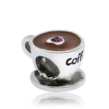 1buc Nou Drăguță Ceașcă de Cafea Pandantiv DIY Margele Potrivite pentru Original Pandora Brățară Farmec Doamnelor a Face Bijuterii Cadouri