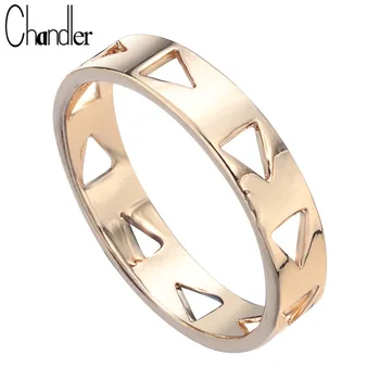 Chandler Triunghi Simplu Inel Înconjurat Închis Geometrice Moda Bijuterii Bague Ciolan Toe anillos Simplu Rotund Trupa de Nunta