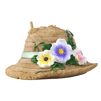 Rășină Casa de Pasăre în aer liber, Decor Flori și Pălărie de Paie Forma de Colivie pentru Exterior Cuib de Pasăre Hut pentru Casa Gradina Yart Arta