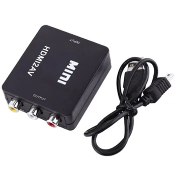 Compatibil HDMI La AV Scala Adaptor HD Video Converter Box RCA AV/CVSB L/R Video 1080P HDMI2AV Suport NTSC PAL