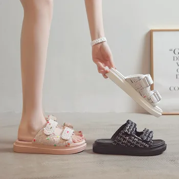 2021 sandale stil de basm gros Sandale cu talpă de Vara Noi Velcro jumătate suport pantofi pentru femei