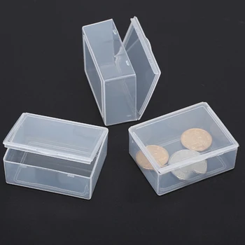 Noi 5 Buc/lot de Plastic Transparent Cu Capac de Cutie de Depozitare de Colectare Wholesalee Monedă Bijuterii Recipient Caz Clar Magazin