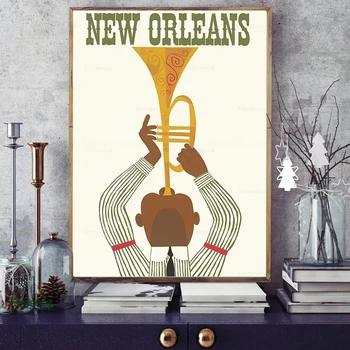 Faimosul Oraș de Călătorie Poster Desene animate Mexic Montreal, New Orleans Peisaj Panza Pictura Arta de Perete Imagini pentru Living Decorul Camerei