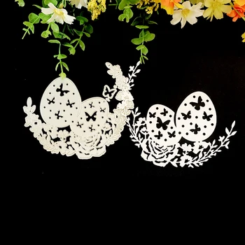 SHINECRAFT Ou de Paște Flori de Metal de Tăiere Mor Taie Scrapbooking de Artizanat lucrate Manual, Carte de Artă, Meșteșuguri Șabloane Cuțit Mucegai Arc Muri Tăiate