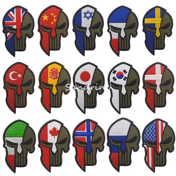 Molon Labe Punisher Spartan Armata Militară Tactică Broderie Patch-Uri Pentru Haine Îmbrăcăminte Emblema Aplici Insigne