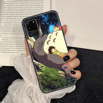 Anime Drăguț Totoro Spirited Away caz de Telefon Pentru Samsung Galaxy Nota 4 8 9 10 20 S8 S9 S10 S10E S20 Plus UITRA Ultra negru