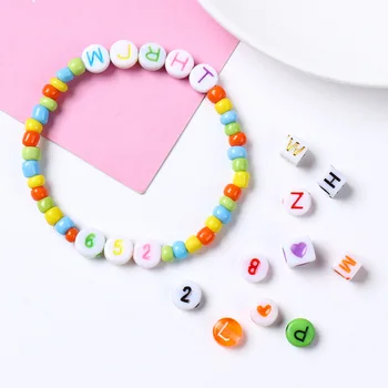 Diy margele Jucării limba engleză Scrisoare de Margele Bijuterii Brățară Pentru Copii Fete Alfabet de Tricotat Manual Colier 2021 NOI