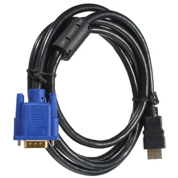 1,8 M HDTV HDMI Male la VGA Adaptor Cablu Video, conectori de Cablu pentru PC TV-Negru