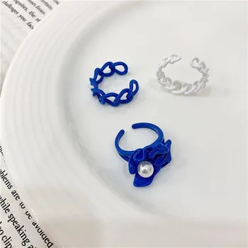 Coreea Moda de Vara Colorate Set Inel de Metal Geometrice Rotunde Neregulate Deschide Inele pentru Femei Petrecerea de Nunta Bijuterii Set Inel