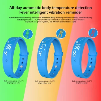 V9 monitorizare Temperatura Corpului Termometru Alarmă de Vibrație Brățară Brățară Inteligent temperatura corpului pe tot parcursul zilei și febră