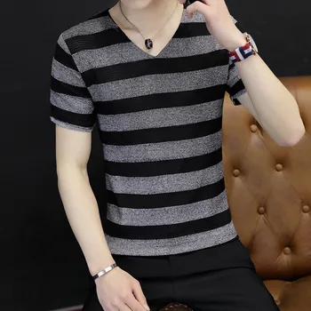Versiunea coreeană a tendinței oshort-cămașă cu mâneci t-shirt mâneci toamna t-shirt Qiuyi nou versiunea coreeană a tendinței de bărbați