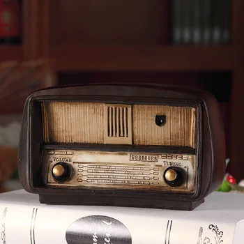 Europa stil Rășină Radio Model Retro Nostalgic Ornamente Vintage Radio Ambarcațiuni Bar Accesorii pentru Decor Cadou de Epocă Imitație