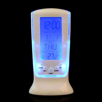 Mini Ceas Digital Iluminare Calendar Termometru cu Display LCD Ceas cu Alarmă