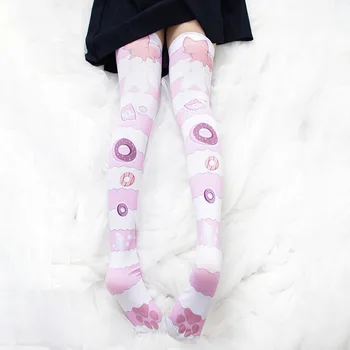 Coapsa Inalta Șosete De Desene Animate Anime-Model Imprimat Ciorapi Lolita Cosplay Overknee Ciorapi Y2k Anime Colanti Șosete Până La Genunchi Ridicat