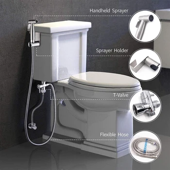 Handheld Toaletă, bideu pulverizator set Kit Inox Mână Bideu robinet pentru Baie pulverizator de mână cap de duș cu auto-curățare