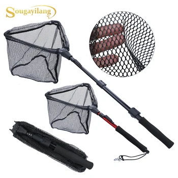 Sougayilang Plasă de Pescuit din Aliaj de Aluminiu 70cm 95cm 120cm Telescopic Pliabil Net de Aterizare Retractabil pentru Crap/ Fly de Pescuit