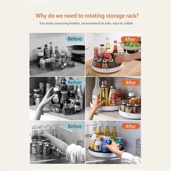 360 De Rotație Tava De Bucătărie Spice Rack De Depozitare A Alimentelor Tava Multifunctionala Condimente Organizator Rack De Stocare De Cabinet Baie Placa