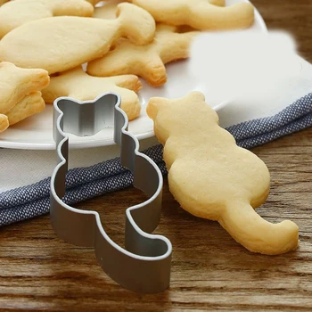 1buc Tăietori Cookie Matrițe din Oțel Inoxidabil de Animale Drăguț Pisică Forma de Biscuiti Mucegai DIY Fondant de Patiserie Decorare de Copt Instrumente de Bucatarie
