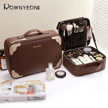 Rownyeon Nou Sac de Make-up pentru Femei,de Călătorie Pro Machiaj Organizator Tren Caz pentru Cosmetice cu Organizator Perii