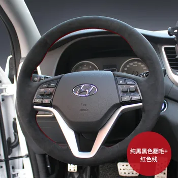 Pentru Hyundai ELANTRA MISTRA IX35 Nou Sonata SANTAFE TUCSON DIY Personalizate cusute de mână din piele, piele de căprioară masina capac volan