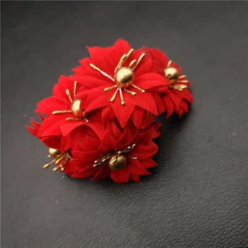 Crăciun Floare Roșie Aur, Argint Floare Floare Pachet Întreg Fals/Flori Artificiale lucrate Manual DIY Accesorii Accesorii Materiale