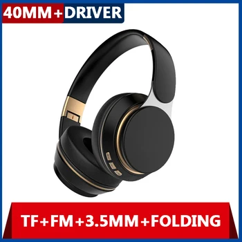 Căști Bluetooth subwoofer cască TF peste ureche anulare a zgomotului pereche de căști beats muzica de 3,5 mm cablu cu întârziere Pliere mic