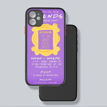 Prieteni seriale Violet ușa Caz de Telefon Mat Transparent pentru iPhone 7 8 11 12 s mini pro X XS XR MAX Plus coque
