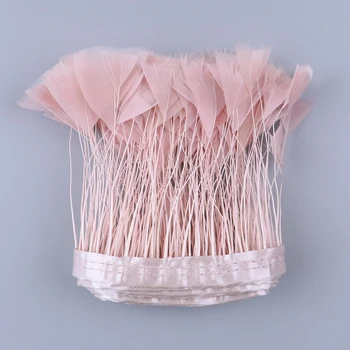 2Meter din piele roz natural Pene de Curcan DIY Tăiați Franjuri potrivite decoratiuni acasă cusut accesorii de îmbrăcăminte 8-10cm