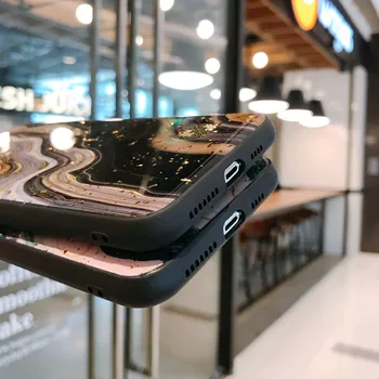 De lux Sclipici Marmură Cazuri de Telefon pentru iPhone 11 Pro Max XR XS Max SE 2020 8 7 6 Plus Moale din Silicon Folie de Aur de Cerneală Pictura Acoperă
