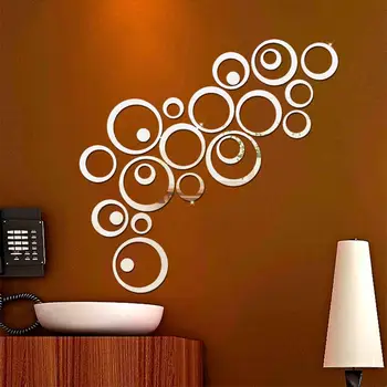 24buc/set Acril Oglindă Suprafață Buline Cerc Autocolant de Perete Home Decor Camera de zi de Decorare Dormitor Poster Rundă de Artă Murală