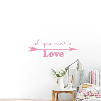 Tot Ce Ai Nevoie Este Dragoste Săgeată Autocolante De Perete Dormitor Decor Detașabil Acasă Decorare De Perete Decalcomanii De Artă Murală Dormitor Accesorii