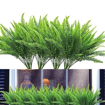 12 Pack Plante Artificiale Ferigi Faux Ferigi pentru Piscină Interioară Plante Artificiale în Afara casei, Grădină, Birou de Nunta Decor