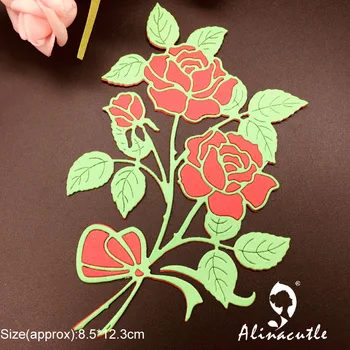 Muri tăiate de metal de tăiere de flori de trandafir bowknot Alinacraft DIY Scrapbooking album papercraft handmade card stencil art cutter pumn
