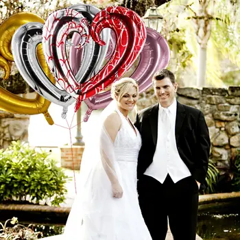 40inch Inima Mare Balon de Aur Roz Forma de Inima Baloane cu Aer Ziua Îndrăgostiților Dragoste de Nunta Decoratiuni Petrecere Consumabile Baloane Folie