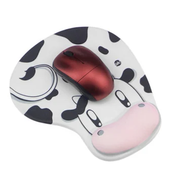 1 BUC Silicon Pad Mouse-ul Drăguț Animal Vaca Non-alunecare de Spuma de Memorie Confort Umanizat Încheietura mâinii Suport Mouse Pad Pentru Laptop Calculator