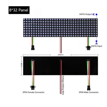 WS2812B LED Digital Flexibil Individual Adresabile Panou WS2812 8*8 16*16 8*32 Pxiels Modul Matrix Ecran 14Keys Kit DC5V