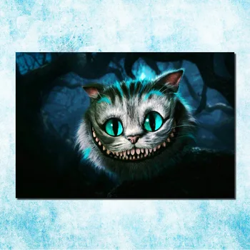 Alice in tara Minunilor Film de Artă Pânză de Mătase Poster de Imprimare Pisica Cheshire Poze de Perete Pentru Living Decorul Camerei
