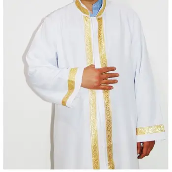 Aur Brodate Robă Lungă pentru bărbați Musulmani Imami să Conducă Rugăciunea Imam Musulman de Rugăciune Masjid Ramadan Personalizate