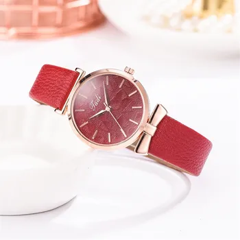 Top Stil de Moda de Lux pentru Femei din Piele Trupa Cuarț Analogice Încheietura Ceas de Aur Doamnelor Ceas Femei Rochie Reloj Mujer Simplu Ceas