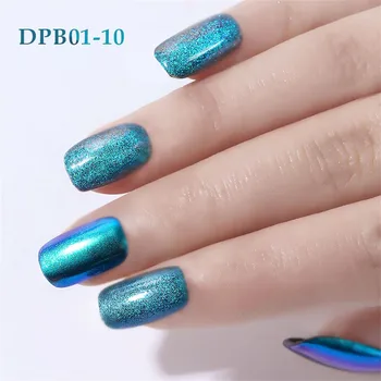 4 Chameleon Dip Praf Metalic Naturale Uscate Nail Art Efect de Oglindă Chrome Praf Spumant Fulgi de Pigment Manicur Nail Art Decor